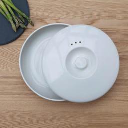 BergHOFF Ron 3-Piece Stoneware Steamer Insert and Covered Bowl Set, White thumbnail 3
