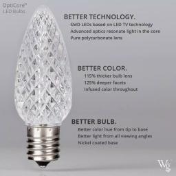 Wintergreen Lighting OptiCore C7 LED Orange Smooth Opaque Replacement Light Bulbs, E12 Candelabra Base, 25-Pack thumbnail 4