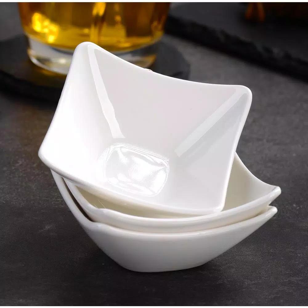 MALACASA 2.95-Inch White Porcelain Ramekins Set of 4, Ceramic Small Serving Bowls