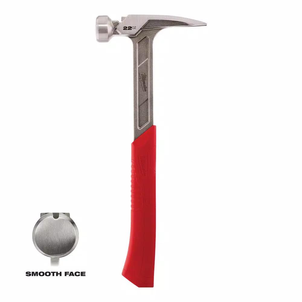 Milwaukee 22 oz. Smooth Face Framing Hammer with Hammer Loop and Shockshield Grip