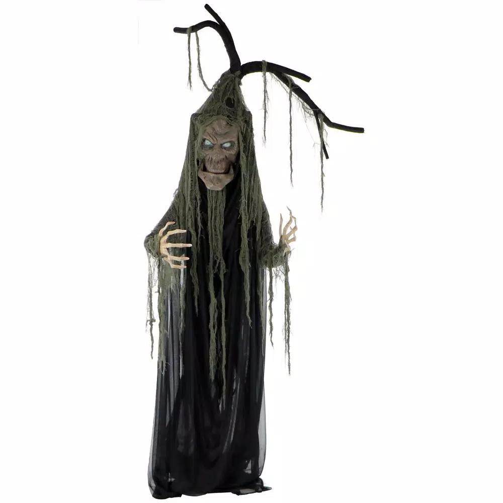 Haunted Hill Farm 6.5 ft. Animatronic Talking Tree Halloween Prop with Sound and Lights