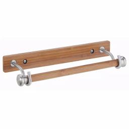 interDesign Formbu Bamboo Wall Mount Paper Towel Holder with Brushed Stainless Steel Accents thumbnail 1