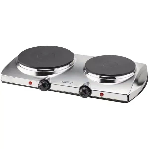 Brentwood Appliances 1440W 2-Burner Silver Electric Hot Plate