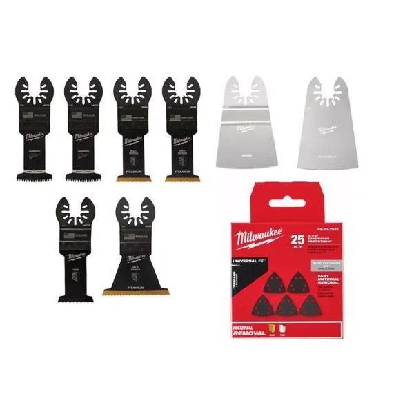 Milwaukee OPEN-LOK Oscillating Multi-Tool Blade & Sandpaper Starter Kit, 33-Piece