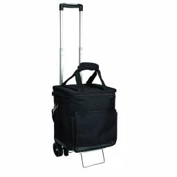 Picnic Time Cellar 6-Bottle Wine Tote and Insulated Rolling Cooler with Trolley thumbnail 2