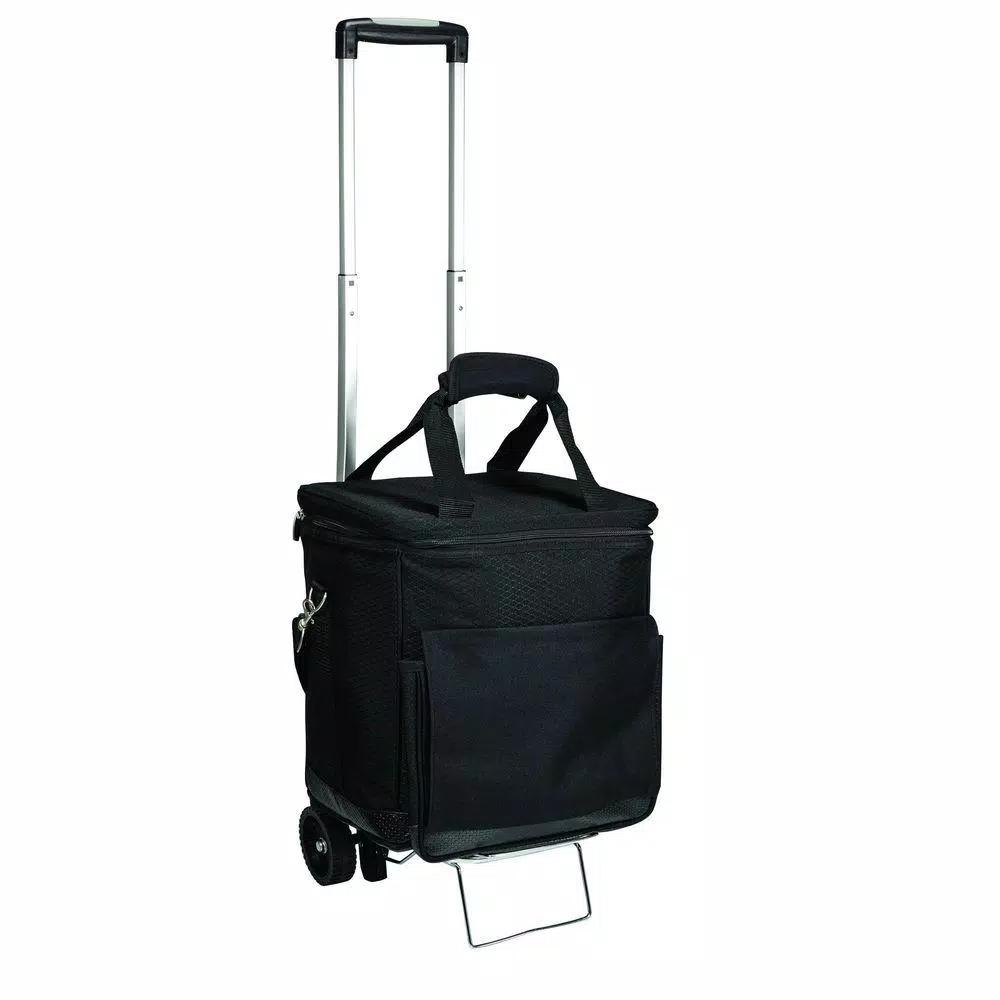 Picnic Time Cellar 6-Bottle Wine Tote and Insulated Rolling Cooler with Trolley