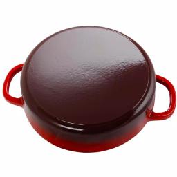 Crock-Pot Artisan 5 Qt. Enameled Cast Iron Braiser Pan with Self-Basting Lid, Red thumbnail 2