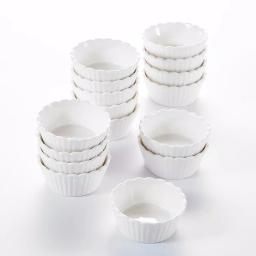 MALACASA White Porcelain Ramekins Set of 16, 2.75 in. Ceramic Souffle Dishes and Serving Bowls thumbnail 1
