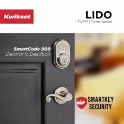 Kwikset Lido Satin Nickel Exterior Entry Door Lever with SmartKey Security thumbnail 8