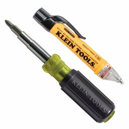 Klein Tools Non-Contact Voltage Tester with Laser Pointer and 11-in-1 Multi-Bit Screwdriver/Nut Driver 2-Piece Tool Set thumbnail 1