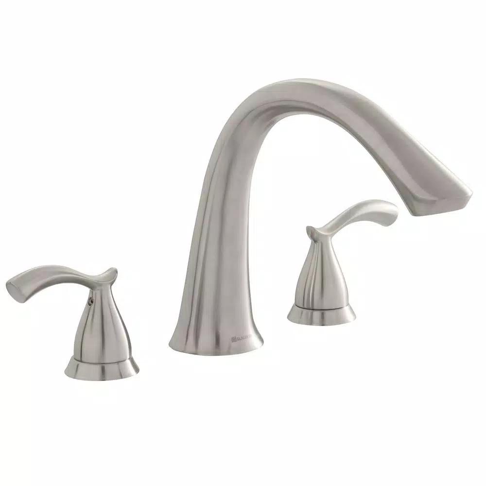 Glacier Bay Edgewood 2-Handle Deck-Mount Roman Tub Faucet, Brushed Nickel