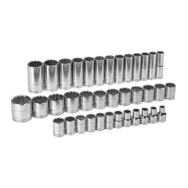 GEARWRENCH 37-Piece 1/2 in. Drive 12-Point Metric Socket Set, Standard and Deep
