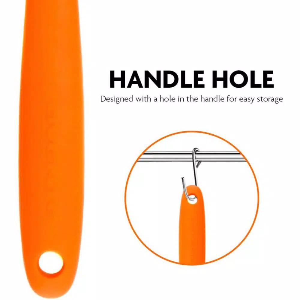 OVENTE Premium Silicone Spatula, Heat Resistant 500°F, Stainless Steel Core, Non-Stick, Orange