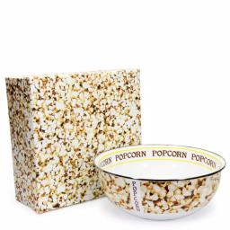 Golden Rabbit Popcorn Design Enamelware Popcorn Bowl, 4.5 Qt, White thumbnail 1