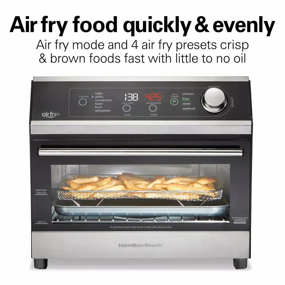 Hamilton Beach 1800W Digital Air Fryer Toaster Oven, 6-Slice, Black