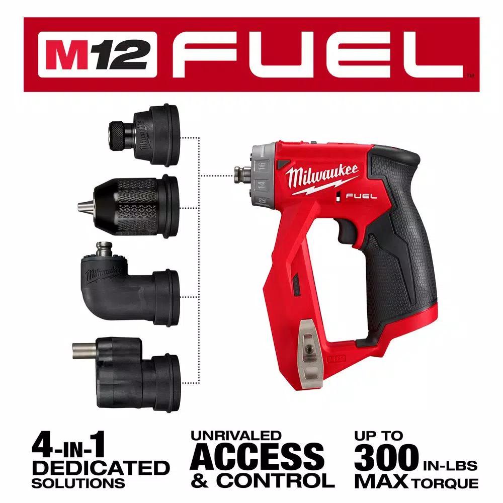 Milwaukee M12 FUEL 12V Brushless 4-in-1 Installation Drill Driver and Oscillating Multi-Tool Set (Tool-Only)