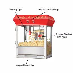 Great Northern Popcorn 6 oz. Red Countertop Popcorn Popper Machine with Warming Deck thumbnail 3