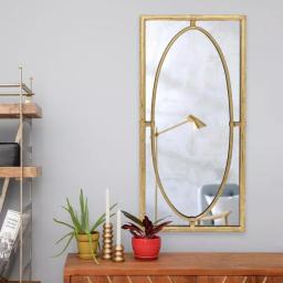StyleWell Medium Rectangle Gold Antiqued Classic Accent Mirror, 14 in. x 29.9 in. thumbnail 3