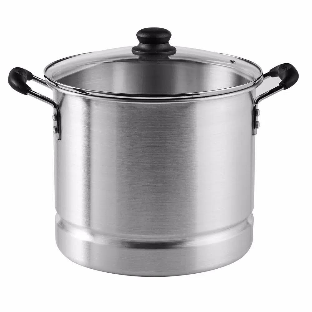 IMUSA 32 Qt. Aluminum Stovetop Steamer with Tempered Glass Lid