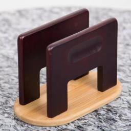 Creative Home Natural Bamboo Espresso Napkin Holder - Upright Tabletop Tissue Dispenser thumbnail 6