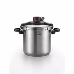 T-fal Clipso 8 Qt. Stainless Steel Stove Top Pressure Cooker with Steam Basket thumbnail 1