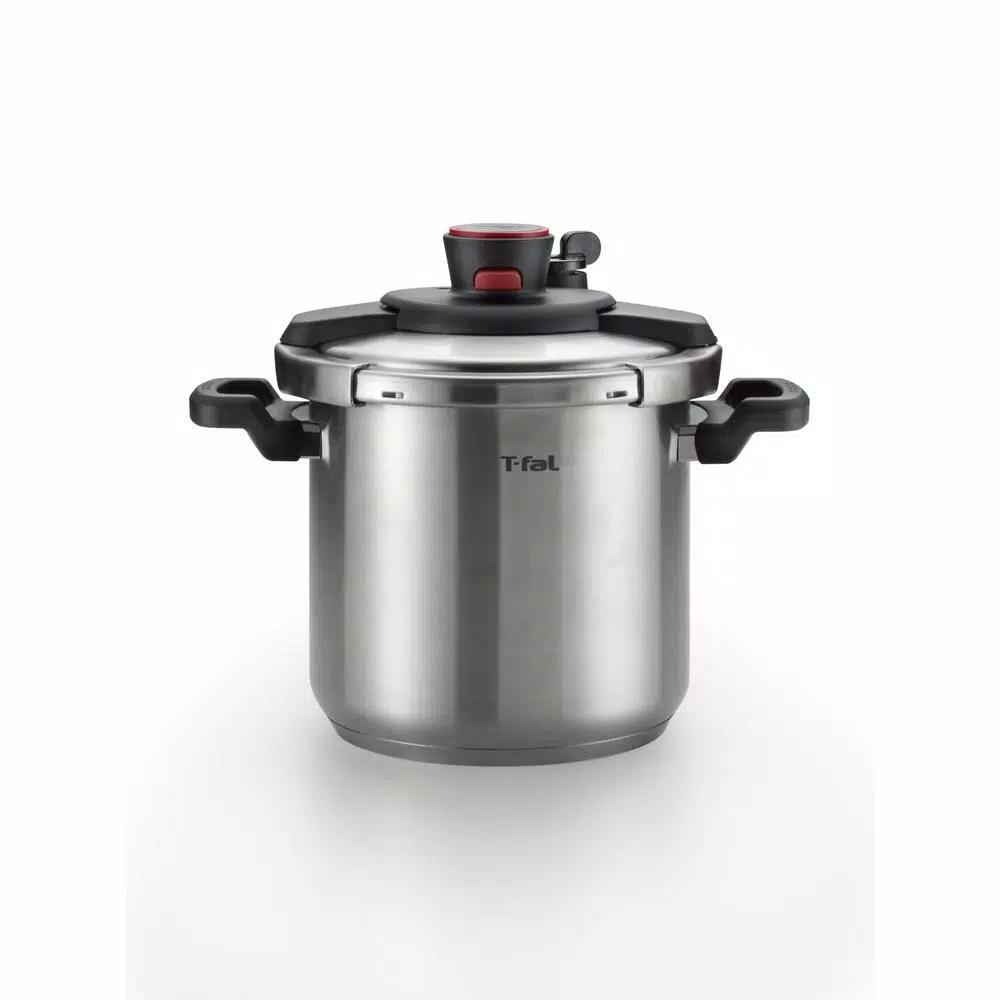 T-fal Clipso 8 Qt. Stainless Steel Stove Top Pressure Cooker with Steam Basket