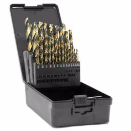 WEN 29-Piece HSS Jobber Drill Bit Set with Black Gold Finish and Carrying Case thumbnail 1
