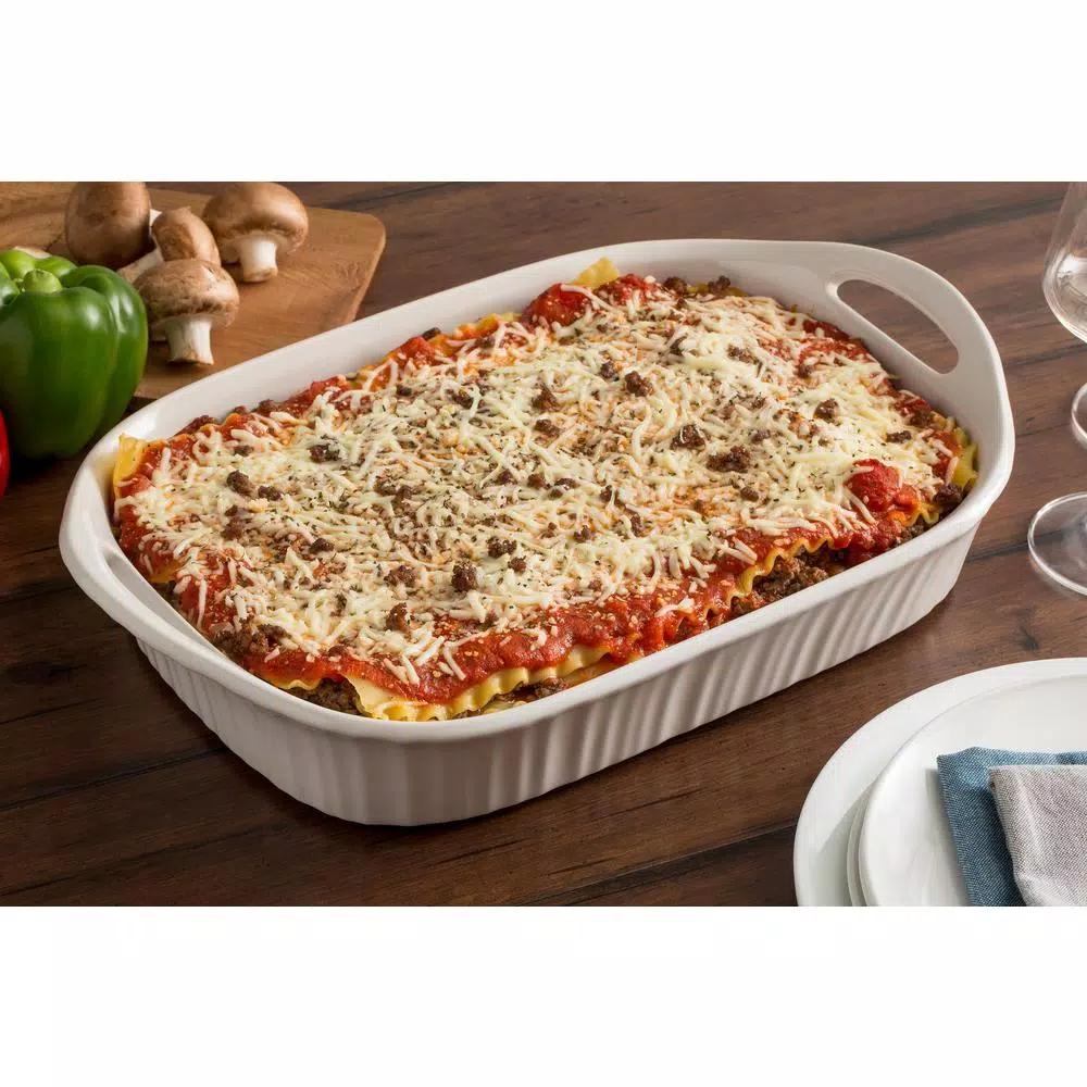 Corningware French White 3-Qt Ceramic Oval Casserole Baker, White