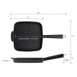 MasterPan Sectional Series 11 in. Cast Aluminum Nonstick Grill Pan, Black thumbnail 6