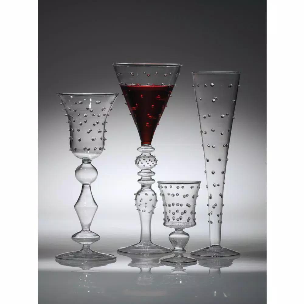 Abigails La Boheme Small Dot Pattern Champagne Flutes, Set of 4
