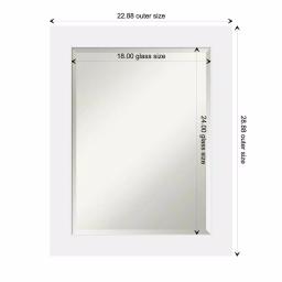 Amanti Art Corvino 23 in. W x 29 in. H Rectangular Beveled Edge Bathroom Vanity Mirror, Satin White Wood Frame thumbnail 5