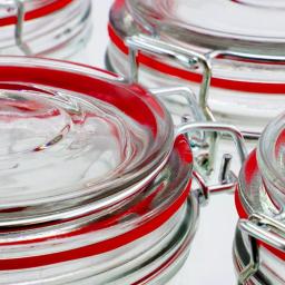 General Store Cottage Chic 4-Piece Glass Preserving Jar Set with Wire Bail and Trigger Closure thumbnail 2