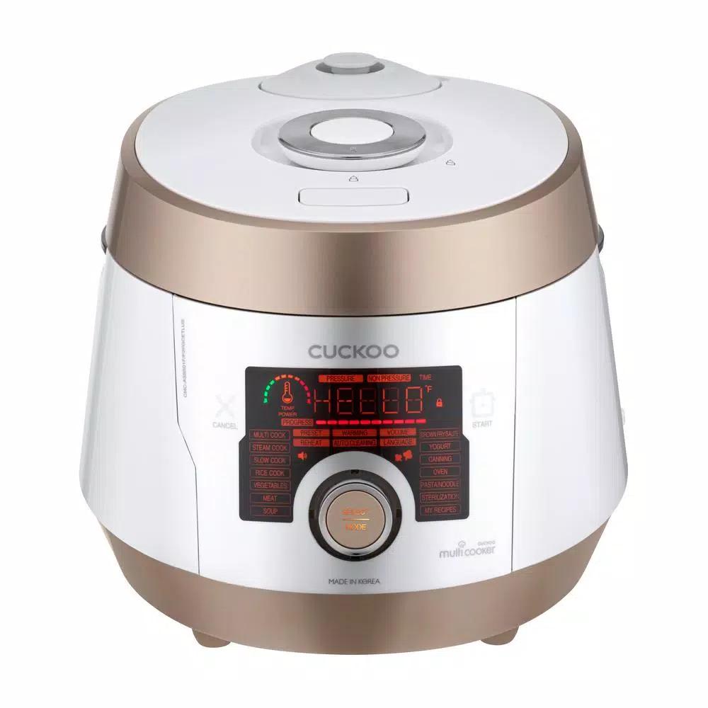 Cuckoo 5 Qt. Electric Multi Pressure Cooker with Dial, White/Gold