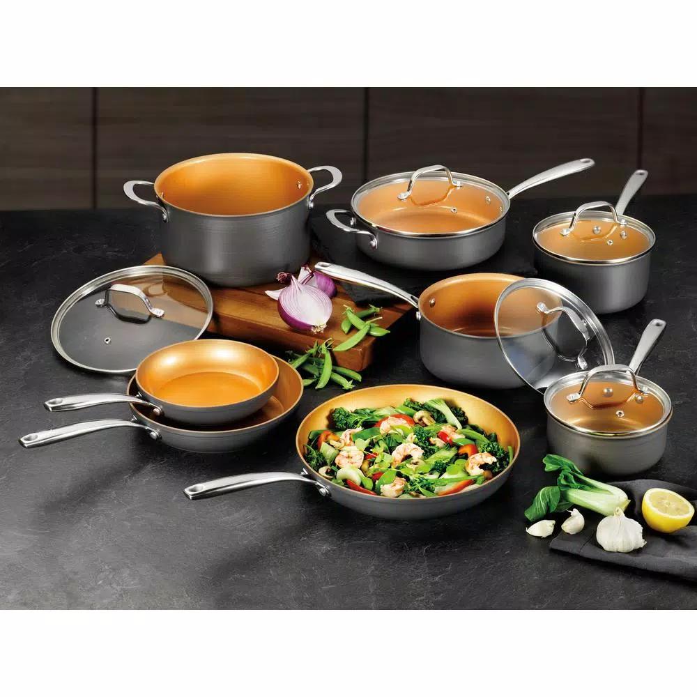 Gotham Steel Pro 13-Piece Hard Anodized Aluminum Ti-Ceramic Nonstick Cookware Set