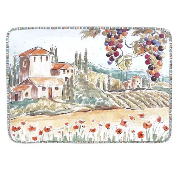 Certified International Tuscan Breeze 16 in. Rectangular Ceramic Platter, Multi-Colored