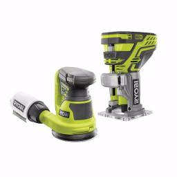 RYOBI 18V ONE+ Cordless Fixed Base Trim Router and 5 in. Random Orbit Sander Combo Kit (Tools Only) thumbnail 1