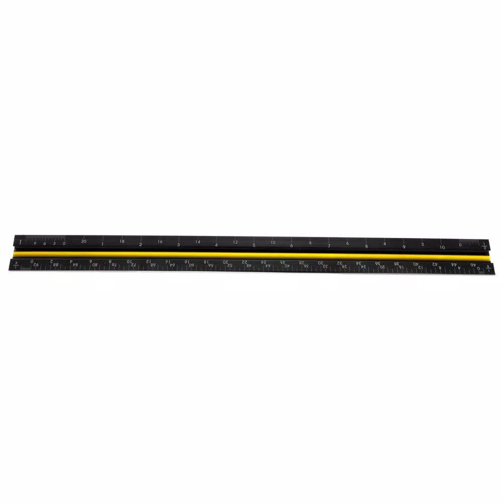 WEN 12 in. Aluminum Triangular Architect Ruler with Laser-Etched Imperial Scales