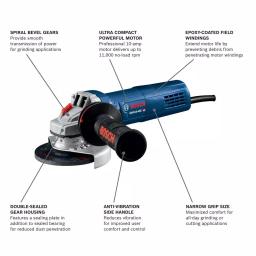 Bosch SDS-Max Rotary Hammer Drill & 4.5 in. Angle Grinder Combo Kit with Carrying Case thumbnail 6