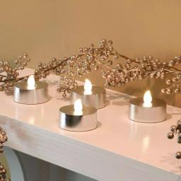 LUMABASE Silver Extra Large LED Tea Light Candles with Remote Control and Dual Timers, 4-Count thumbnail 5
