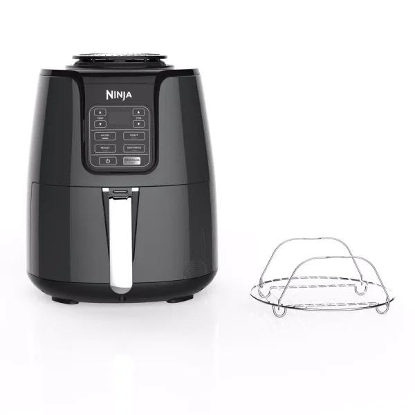 Ninja 4 Qt. Air Fryer, Black and Gray Electric Countertop Fryer with Recipe Book
