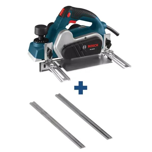 Bosch 6.5 Amp 3-1/4 in. Corded Planer Kit with Woodrazor Tungsten Carbide Blades (2-Pack)
