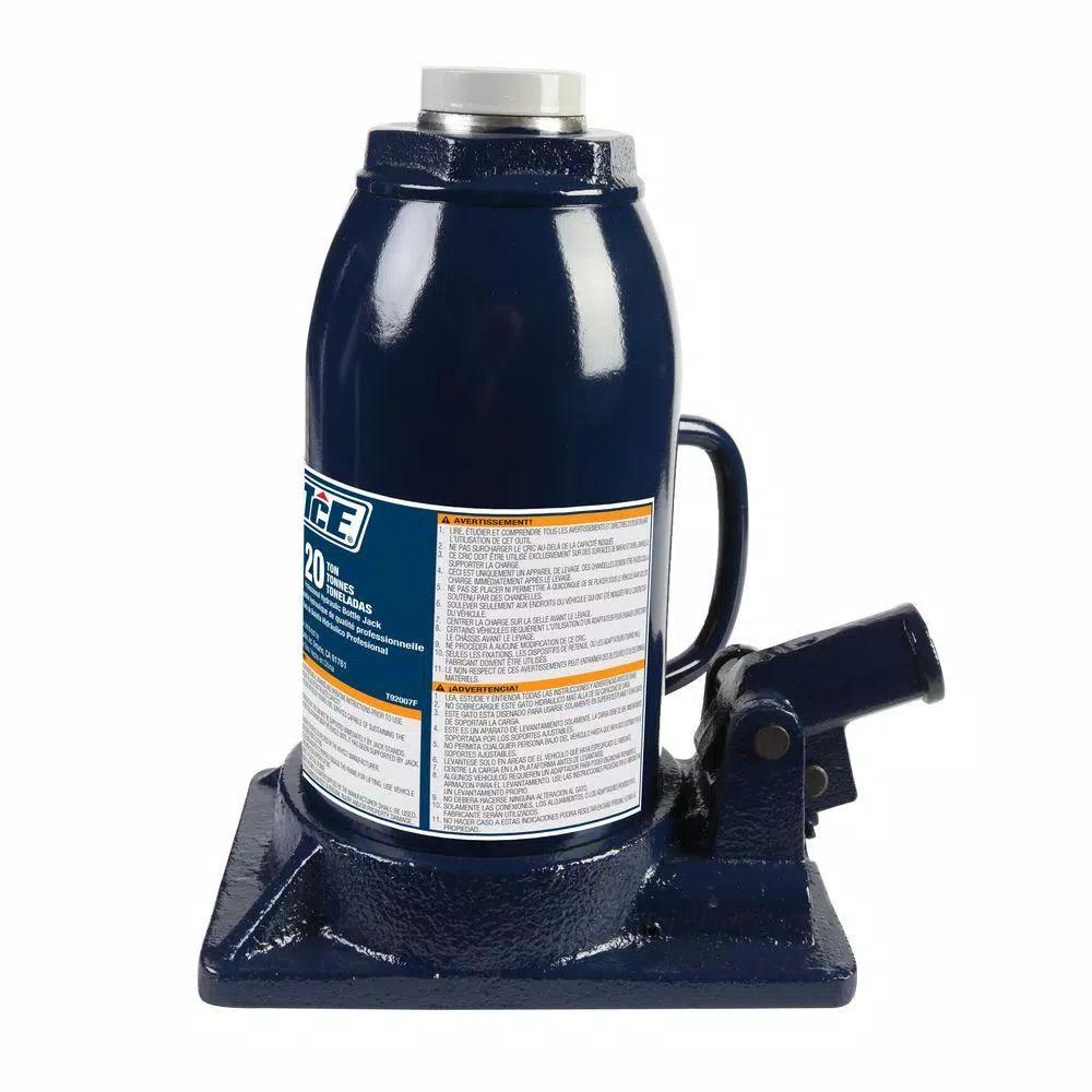 TCE 20-Ton Professional Hydraulic Bottle Jack, 40,000 lb Capacity, Steel Construction