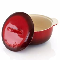 Crock-Pot Artistan 4-Piece Round Stoneware Casserole Set with Lids, Red thumbnail 3