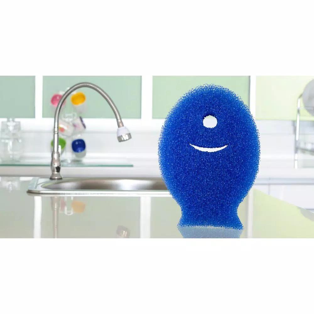 DishFish Non-Scratch Scrubber Sponge, 12-Pack, Blue