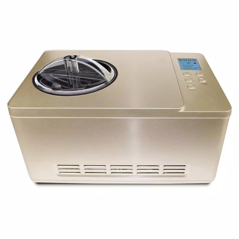Whynter ICM-220CGY 2.1 Qt. Stainless Steel Electric Ice Cream & Yogurt Maker with Compressor, Champagne Gold