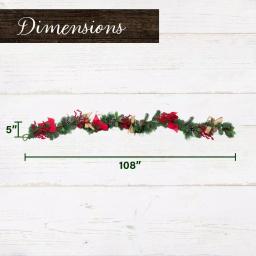 Fraser Hill Farm 24 in. Artificial Christmas Wreath and 9 ft. Garland Set with Red Truck, Berries, and Pinecones thumbnail 4
