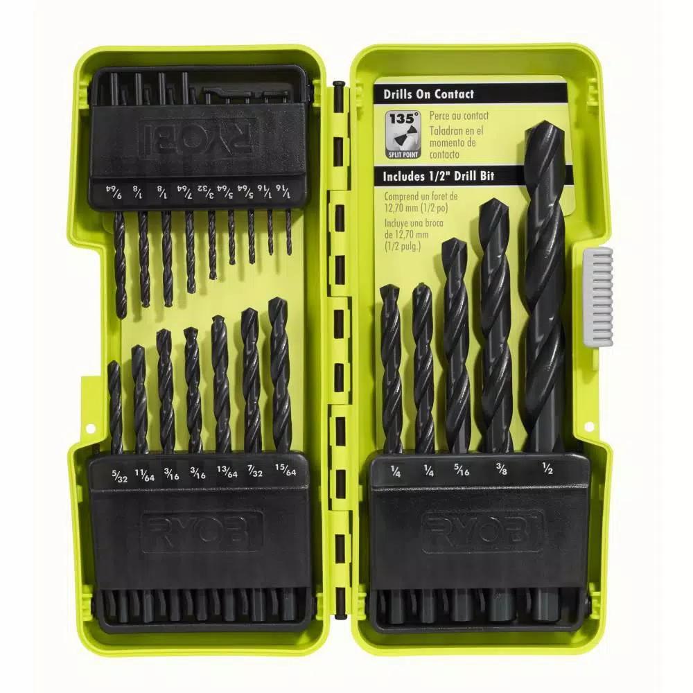 RYOBI 21-Piece Black Oxide Drill Bit Set with Bonus 25 ft. Tape Measure