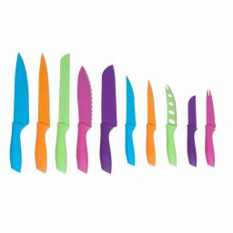Classic Cuisine 10-Piece Colorful Stainless Steel Knife Set with Magnetic Bar thumbnail 3