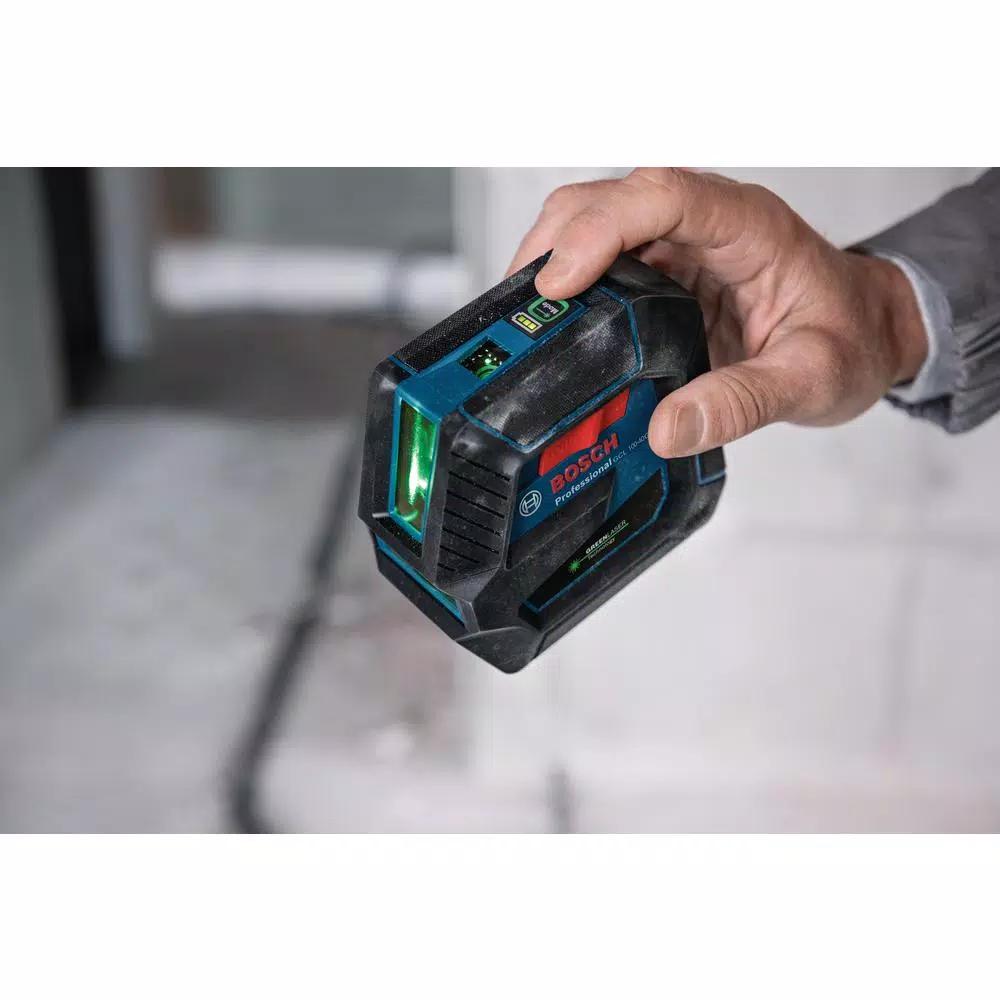 Bosch GCL100-40G Green Beam Self-Leveling Cross-Line Laser Level with Plumb Points