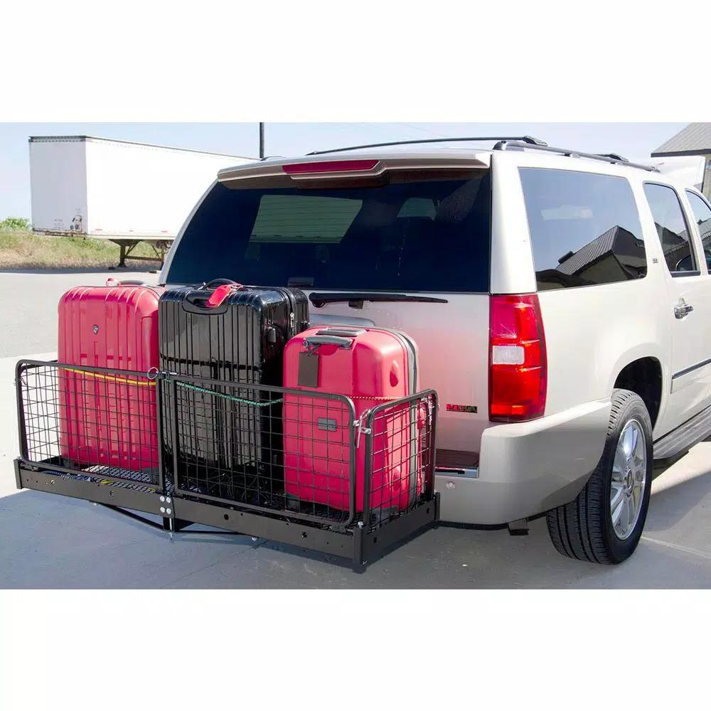 Erickson 60 in. x 20 in. Steel Folding Hitch Cargo Carrier, 500 lb. Capacity for 2 in. Receiver
